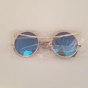 Blue mirror glasses new